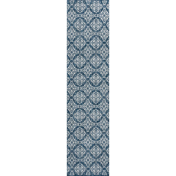 Amora Traditional Mediterranean Tile Design Indoor/Outdoor Area Rug